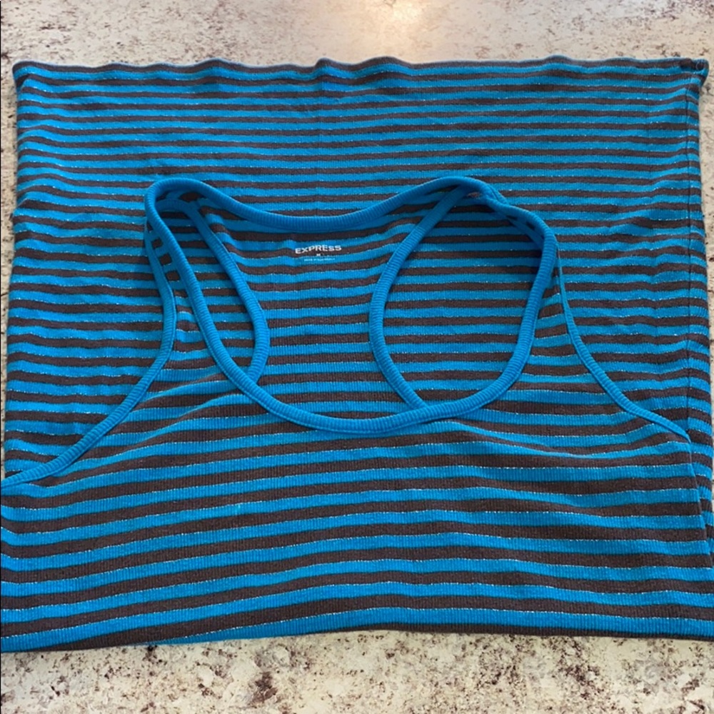 Express Racerback Tank Striped Dress - Picture 7 of 9